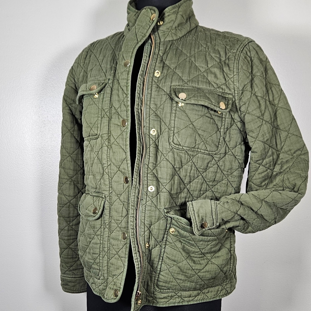 J. Crew Quilted Downtown Field Jacket M 💯 Cotton - Picture 4 of 12
